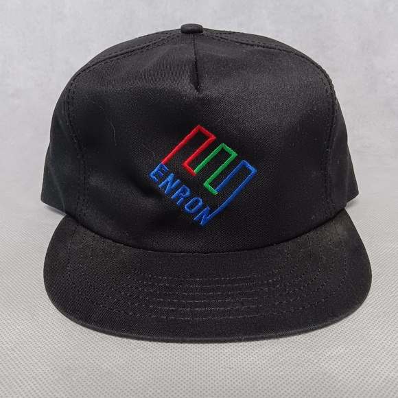 Enron Ball Cap Truckers Hat Black Embroidered Logo Adjustable Snap Back